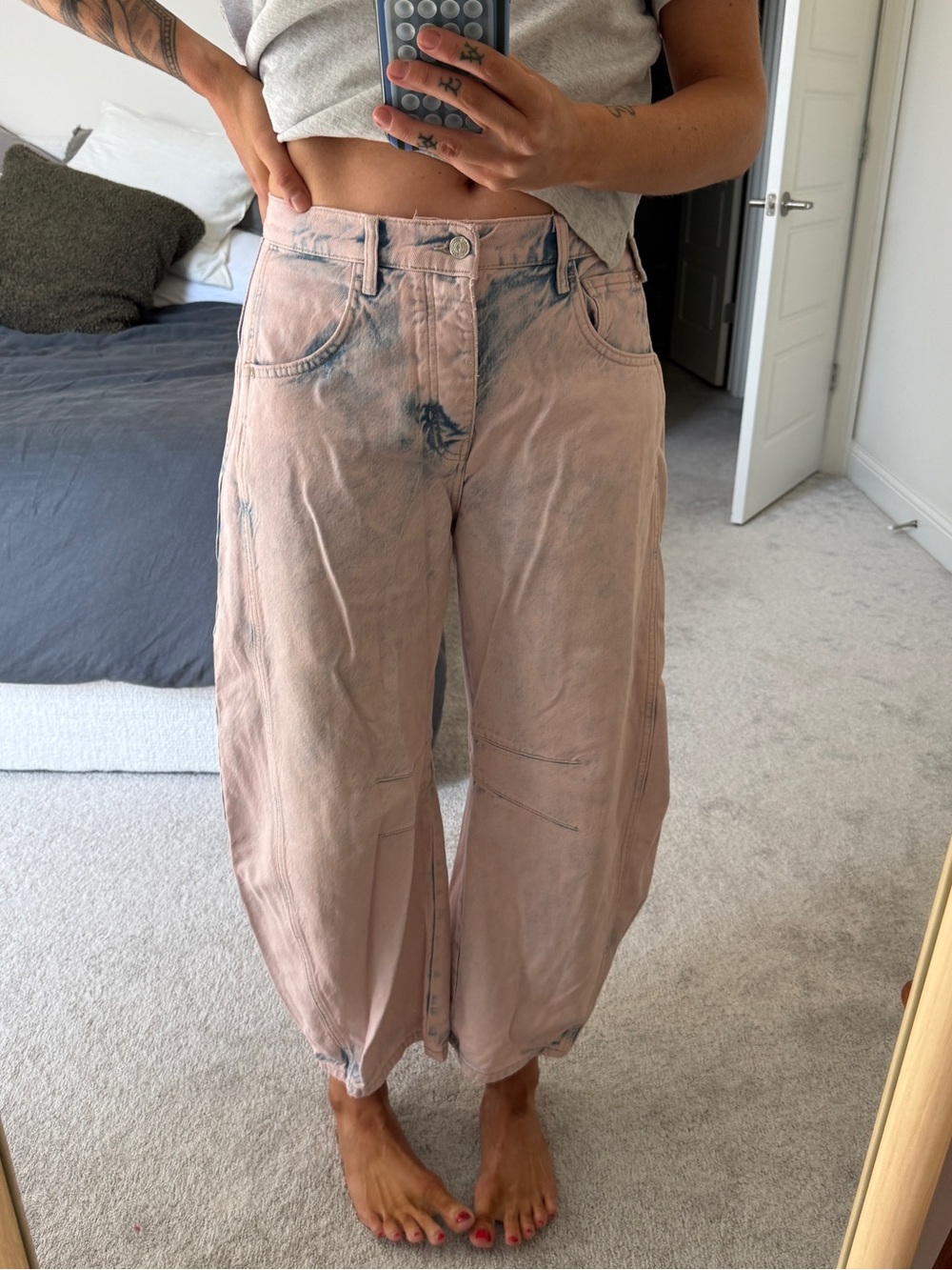 Free people lucky you/good luck barrel jeans - Picture 3 of 8